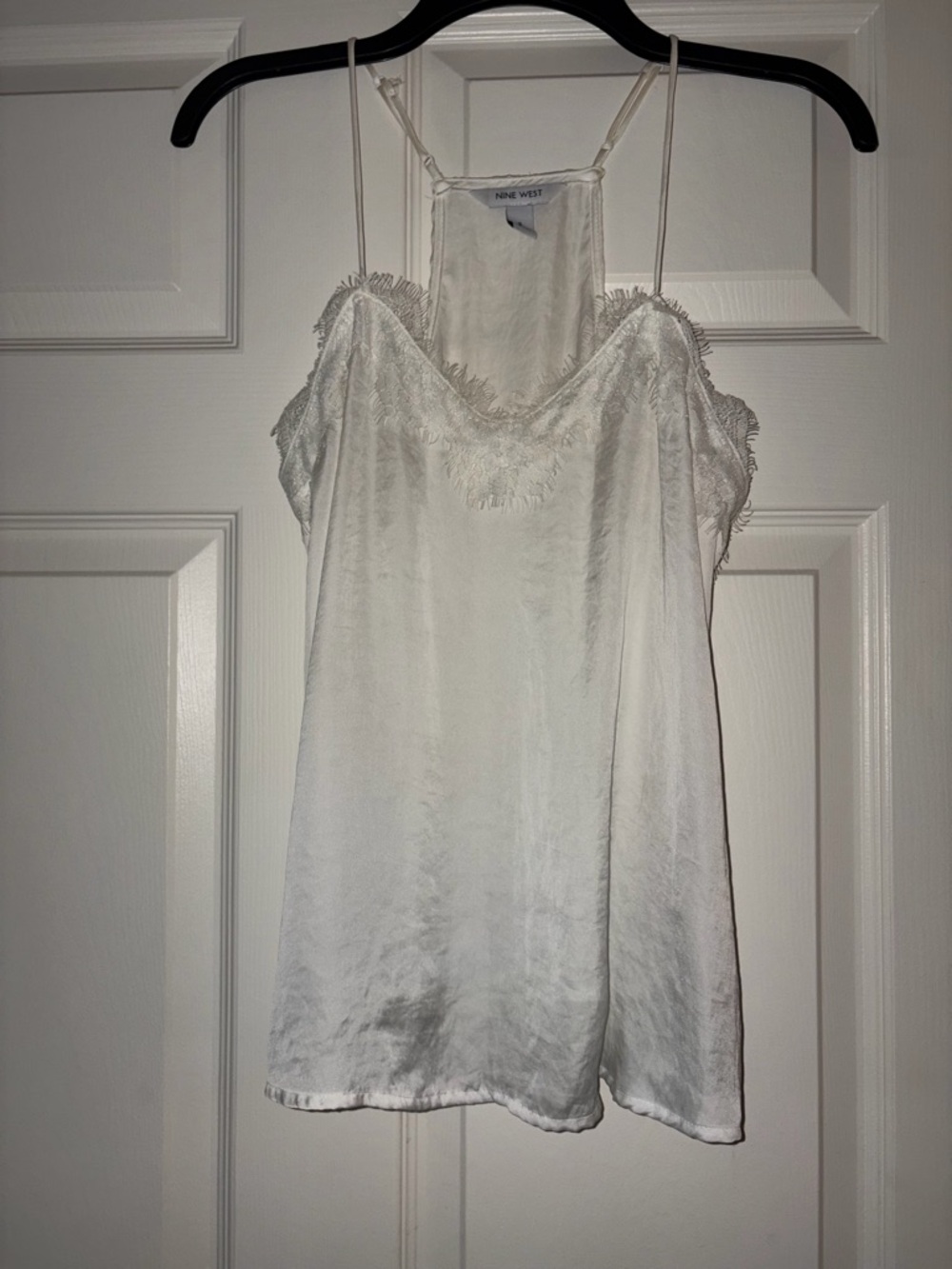 Nine West White Lace Trim Cami